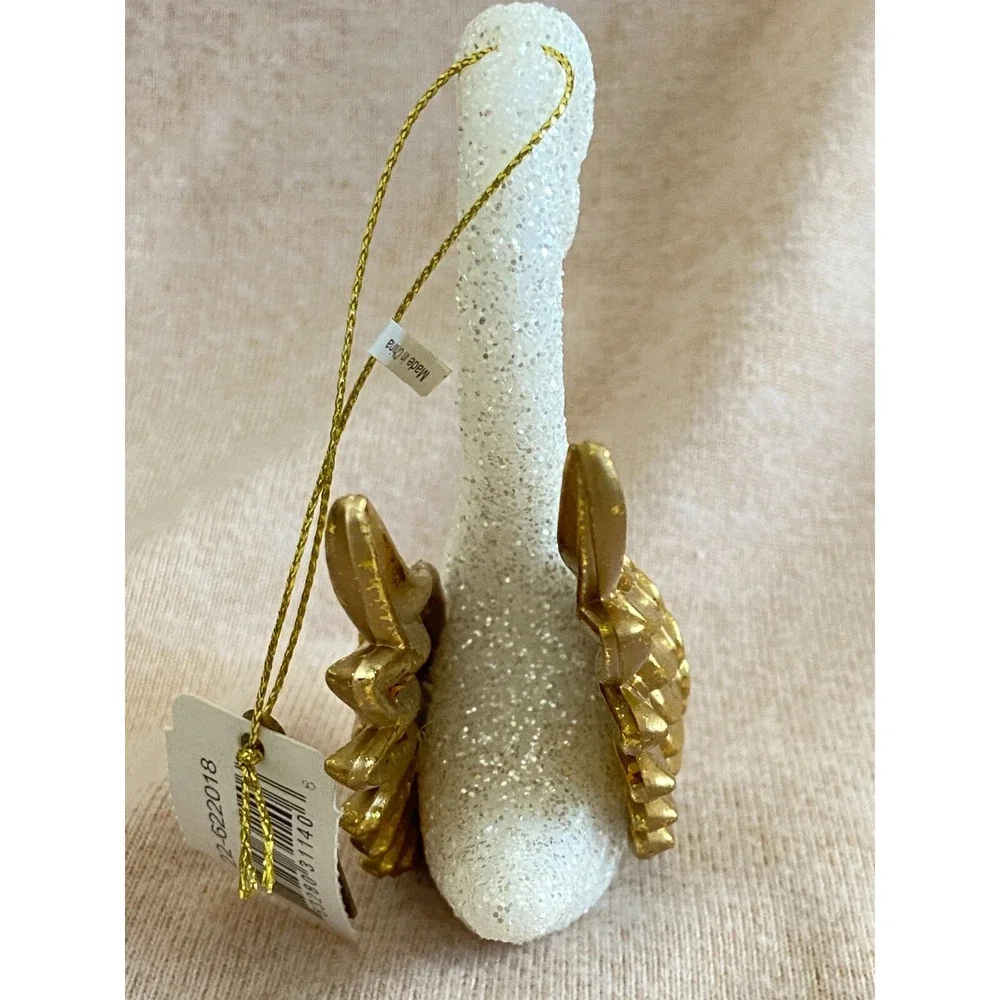 Katherine's Collection ~Vintage Glittering Swan Golden Wings Christmas Ornaments
